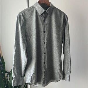 Express classic 1MX Gray Casual Button Down Shirt with Classic Collar S